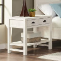 2 Tiers Side Table with Storage Drawer